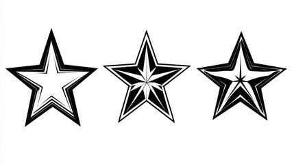 Obraz premium Minimalistic star clipart with sharp, clean edges in black and white
