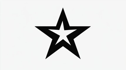 Obraz premium Minimalistic star clipart with sharp, clean edges in black and white