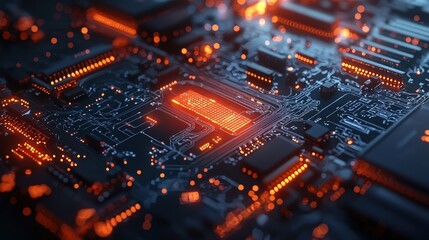 Obraz premium Technology high tech abstract background, scientific progress