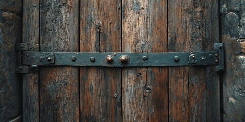 Explore the charm of an old wooden door, showcasing the unique texture and character of an old wooden door that tells a story through its age and craftsmanship.