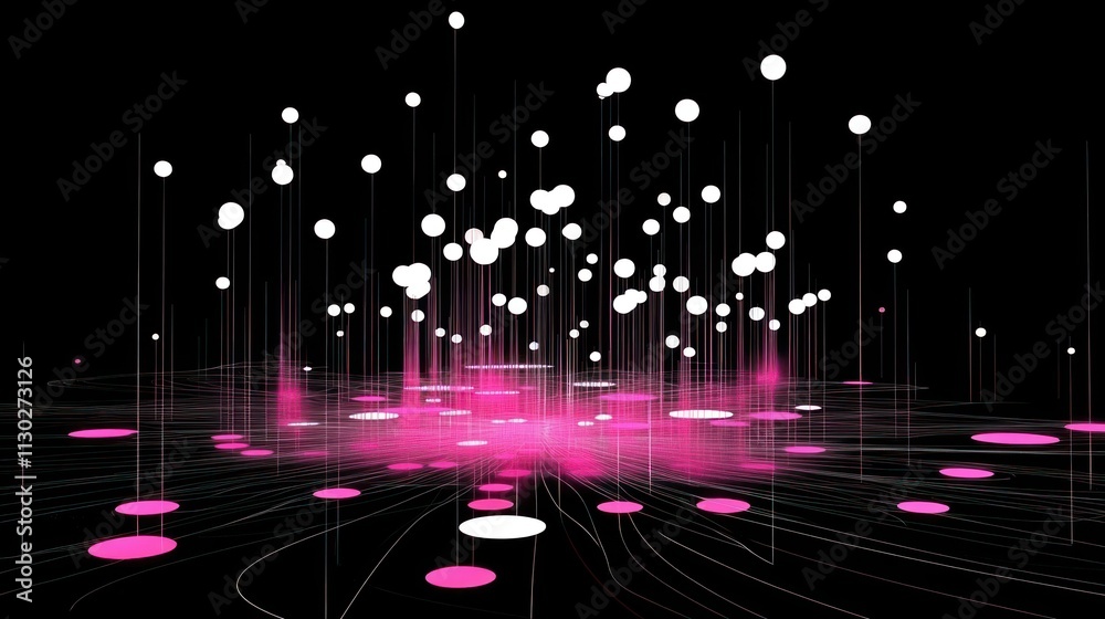 Aufkleber Abstract visualization of data points in a dynamic, colorful display.