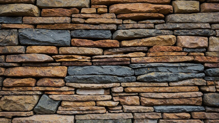 Rock wall texture with natural brick pattern 