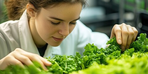 Quality_control_is_vital_in_science_as_this_young_female_scientist_conducts_quality_control_to_select_a_new_breed_of_green_salad_optimized_for_greenhouse_consumption_Focus_is_on_the_hand