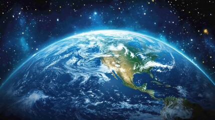 Fototapeta premium Cosmic Perspective Stunning Satellite Imagery of Earth’s Nighttime Cities and Landscapes