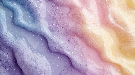 Obraz premium Abstract vibrant colorful soap foam texture, wavy patterns, pastel shades.