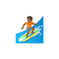Fototapeta premium Surfer Boy Emoji 