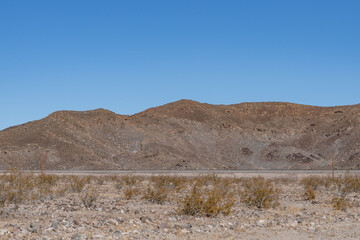 Dish Hill Crater. A cinder cone (or scoria cone) / Basalt Flow / volcano, San Bernardino County,...
