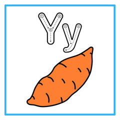 tracing alfabet flat yam illustration © Rahmatullah