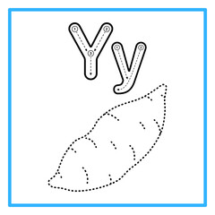 tracing alfabet trace yam illustration © Rahmatullah