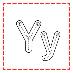 tracing alfabet y set illustration © Rahmatullah