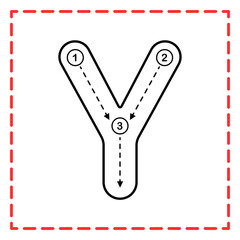 tracing capital alfabet y illustration © Rahmatullah
