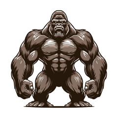 Angry gorilla kingkong illustration vector style 2.eps