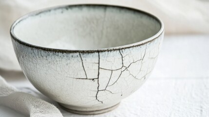 Elegant Cracked Glaze Ceramic Bowl