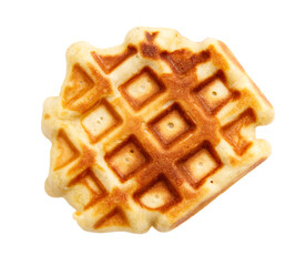 A waffle is shown with a white background