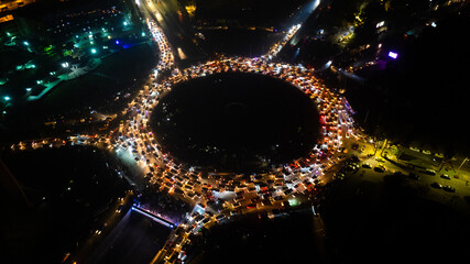 Celebrations of Syrians in Umayyad Square in Damascus. The fall of Bashar al-Assad.