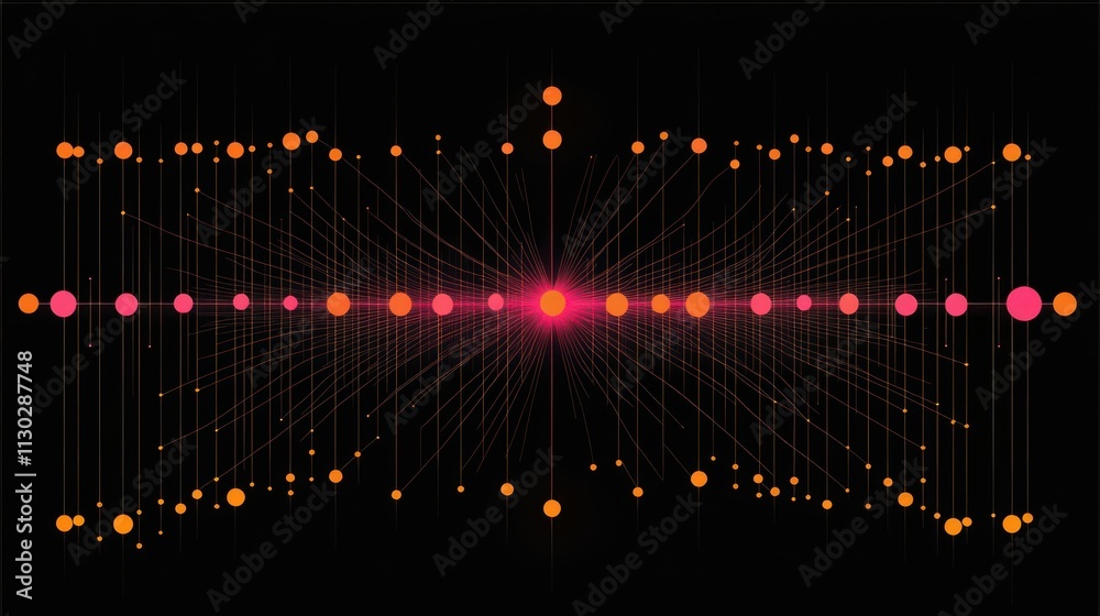 Leinwandbilder Abstract visualization of data points and connections in a scientific context.