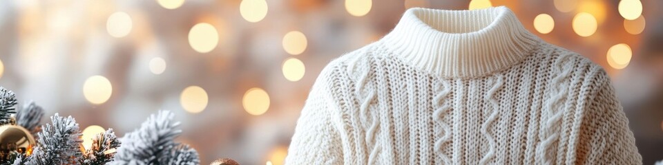  Winter Christmas banner with Decorated Tree, Textured Garment Focus