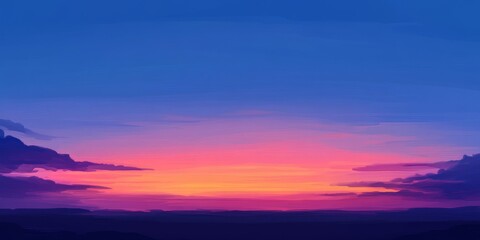 Obraz premium The stunning beauty of a gradient sky at dusk creates a captivating scene, showcasing the mesmerizing colors and transitions that highlight the unique beauty of a gradient sky at twilight.