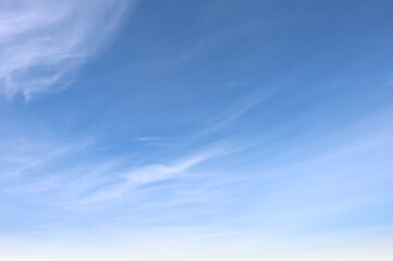 Fototapeta premium Summer blue sky cloud gradient light white background. Beauty clear cloudy in sunshine calm bright winter air bacground. Gloomy vivid cyan landscape in environment day horizon skyline view spring wind