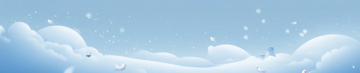 Fototapeta premium Twilight Transition, Soft Gradient Sky, Snowy Landscape for Tranquil Artwork