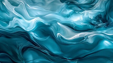Obraz premium horizontal water wave formation, pristine blue liquid splash, clean fluid dynamics, transparent water movement, bright aqua tones, minimalist water art, high-resolution liquid capture, crisp ripple