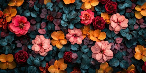 Colorful Flower on Green Background for Advertisements, Editorial Content, and Lifestyle Marketing Materials