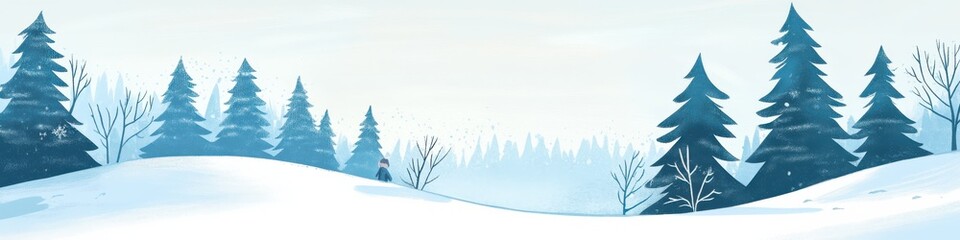 Obraz premium Winter Split-Screen banner, Snowy Landscape & Urban Setting for Advertising or Editorial Purposes
