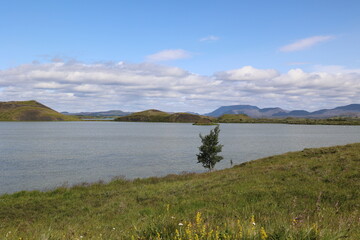 Fantastic landscape at Lake Myvatn-Iceland