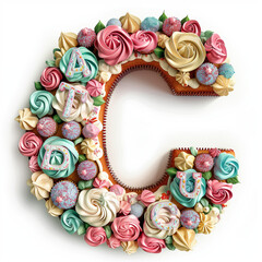 Letter C Cup Cake design using icing and beauty with tasty 
