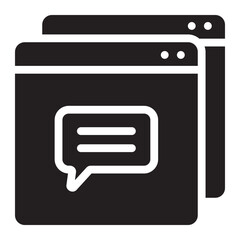 Fototapeta premium Dark mode message chat windows icon representing online communication software