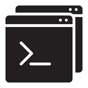 Dark Terminal Windows Stack Minimalist Design for Coding or Programming Interface