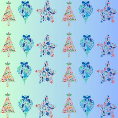 seamless pattern with christmas trees