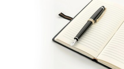 Naklejka premium Elegant Fountain Pen on Notebook