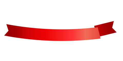 Label Red Curved Ribbon tag banner - sticker sale badge promotion Vector illustration.