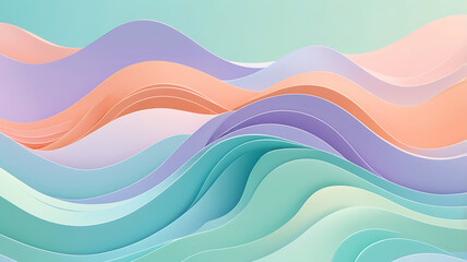 "Soft and flowing pastel wave patterns blending harmoniously with gentle curves and gradients, evoking calmness and modern artistic charm &ndash; AI-generated"