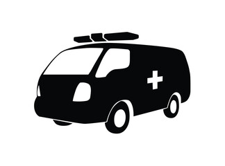 AMBULANCE silhouette high vector