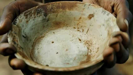 Poverty and hunger: a striking portrayal of a child struggle, harsh reality of economic hardship, global crisis of food insecurity and urgent need to end childhood deprivation worldwide.