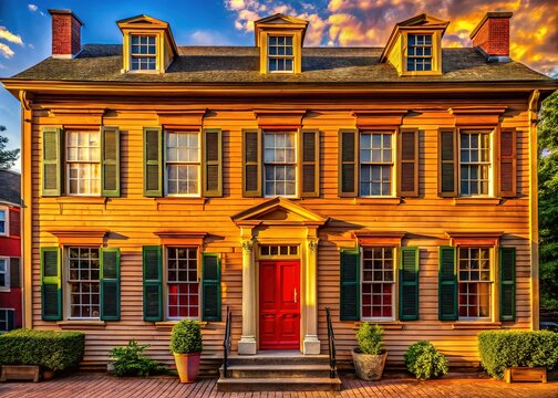 1700s Schenectady Street Scene, Historic Homes