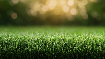 Naklejka premium Lush outdoor nature setting close-up of vibrant green grass for a peaceful experience