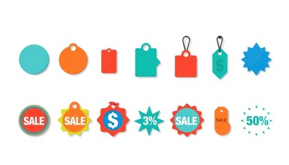 Fototapeta premium Set Of Tags Sales Tr Discount - Set Of Labels - Set Of Price Tags - Set Of Price Tags For Sale
