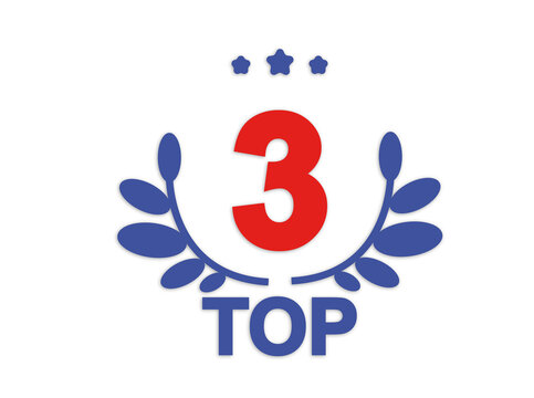 "top 3 " badge.  best number icon. 