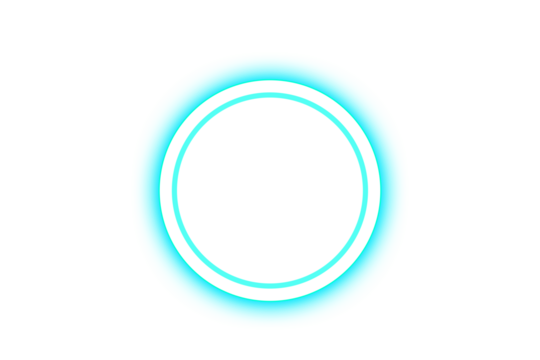 Blue glowing circle transparent background.  Blurred circles blue color dot light. Circle design elements