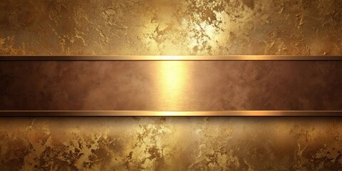 Abstract Gold and Brown Textured Background with Metallic Band