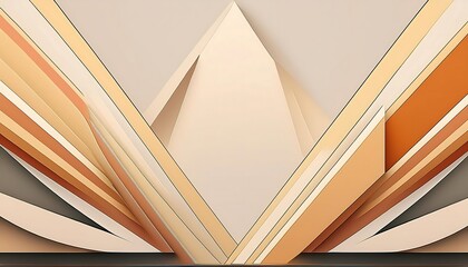 Obraz premium Abstract geometric landscape with layered shapes.