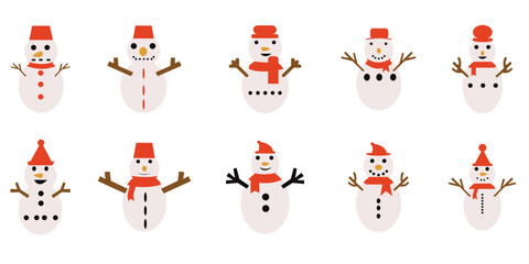Obraz premium Winter Snowman Vector Illustration