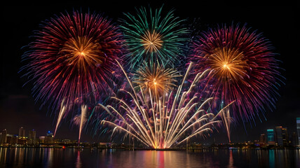 fireworks over the river