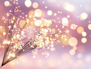 Fototapeta premium Bright sparkling lights create magical atmosphere with soft colors
