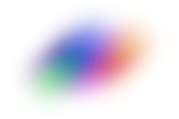 Vibrant grainy gradient shape transparent background, abstract green blue orange color gradient...
