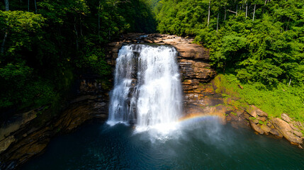 Obraz premium Refreshing nature retreat balance your lifestyle amidst scenic waterfalls