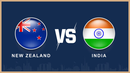 new zealand
 vs India flag, uae building skyline use for ICC Champions Trophy 2025  template banner design